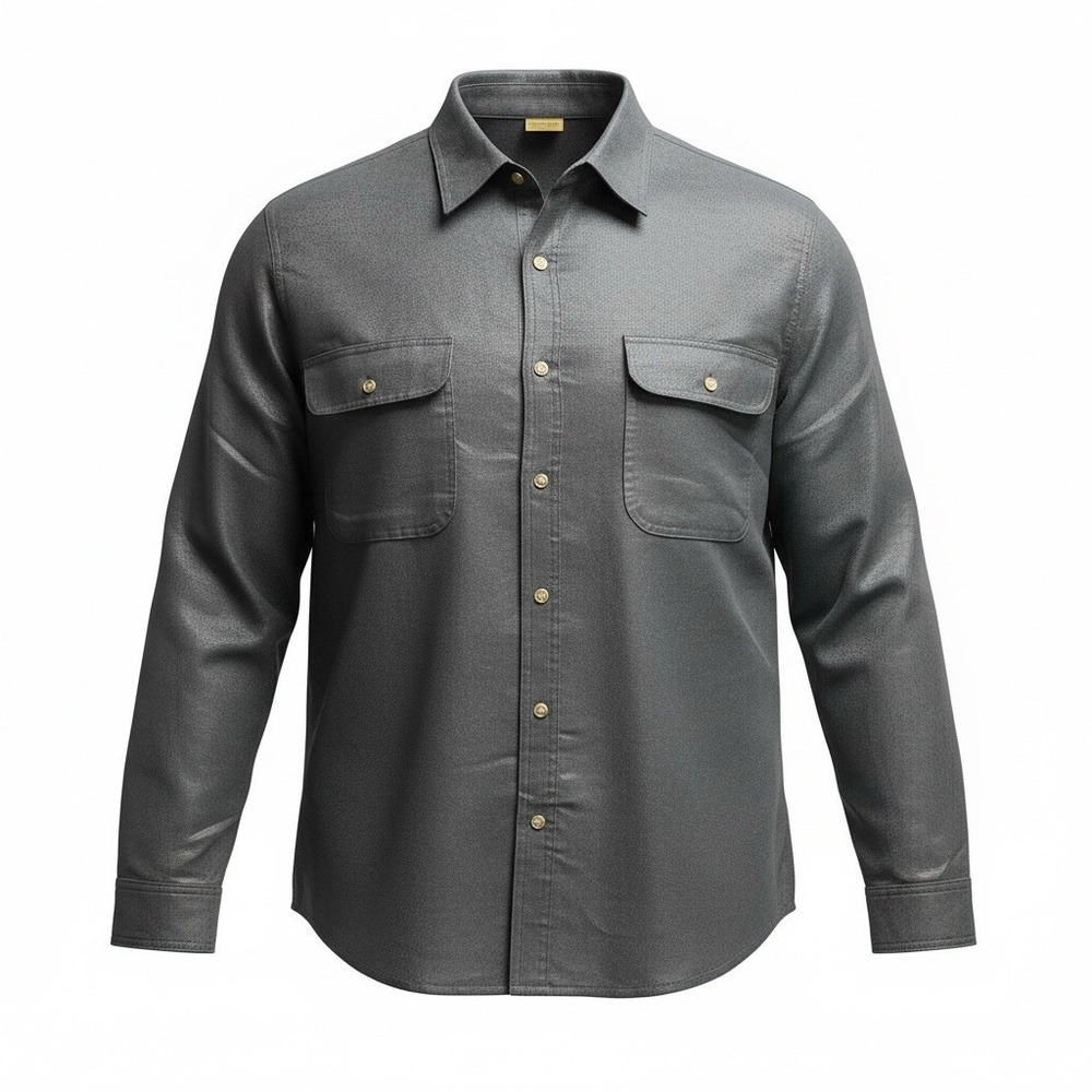 Boulder Creek Shirt Men 5XL Big Black Suede-like Button Up Long Sleeve Outdoors